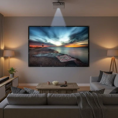 Portable Projector Screen 100 Inch Outdoor Viewing Setup - Image 1